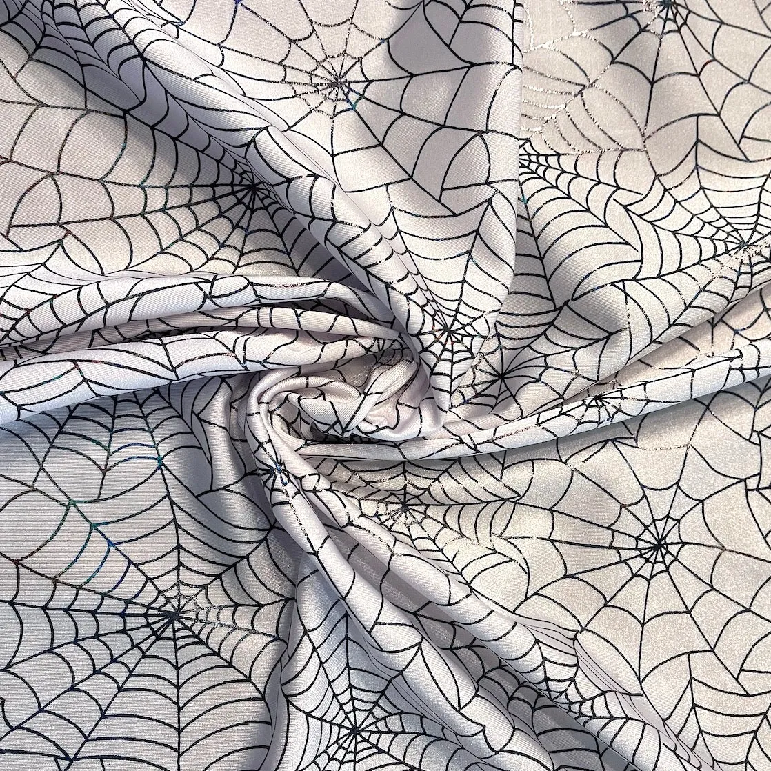 10" Super Mini Spider Web High Waisted Skater Skirt