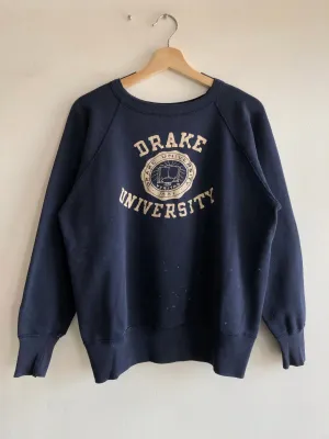 1950s Champion Running Man Drake College Sweatshirt