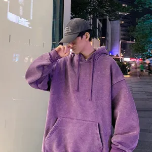 Aidase 2024 Spring Autumn Men Hoodies Fashion Hip Hop Hooded Oversized Sweatshirt Solid Casual Streetwear Loose Hoody Sweatshirts M-5XL
