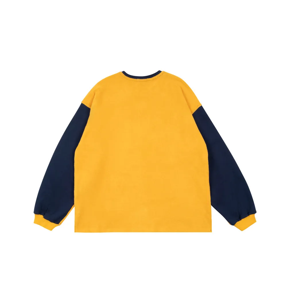 Aidase Letter Embroidery Round Neck Casual Sweatshirts Mens Autumn Streetwear Contrast Paneled Men Lamb Fleece Sports Pullover
