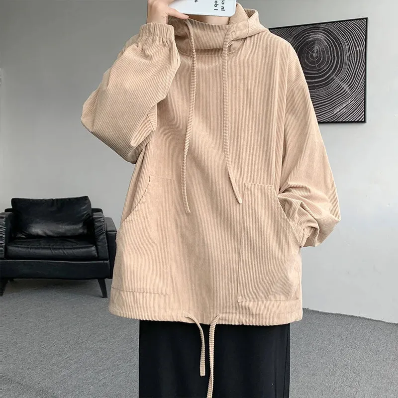 Aidase Men's Hoodies Korean Fashion Harajuku Oversized Pullover Hip Hop Long Sleeve Hooded Sweatshirts Streetwear Woman Pink Black Top