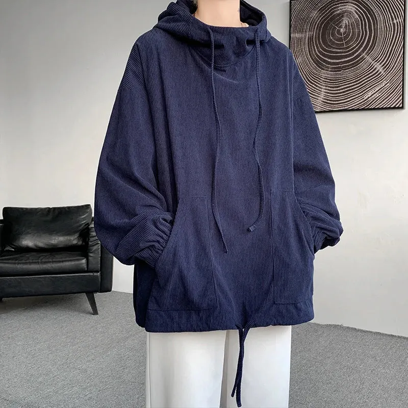 Aidase Men's Hoodies Korean Fashion Harajuku Oversized Pullover Hip Hop Long Sleeve Hooded Sweatshirts Streetwear Woman Pink Black Top