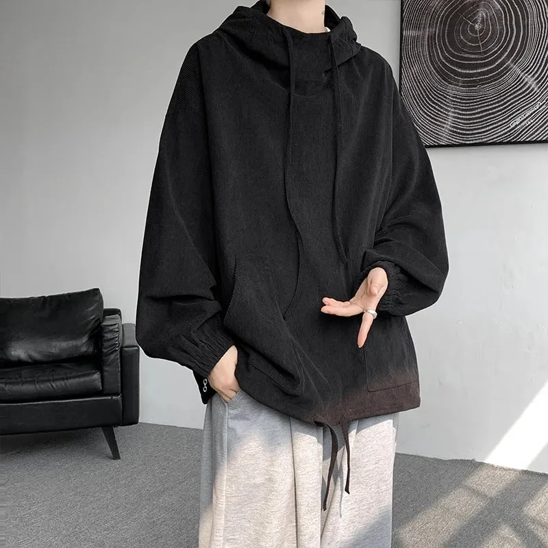 Aidase Men's Hoodies Korean Fashion Harajuku Oversized Pullover Hip Hop Long Sleeve Hooded Sweatshirts Streetwear Woman Pink Black Top