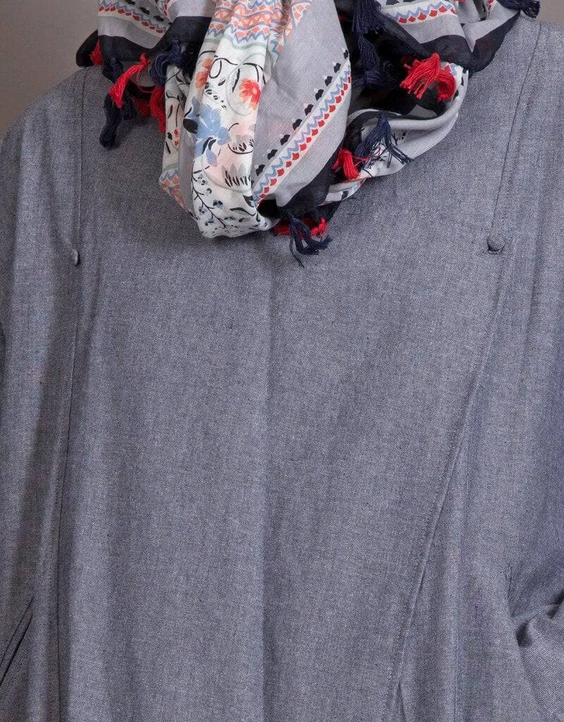 Arabic Executive Wrap Around Coat Abaya Blue