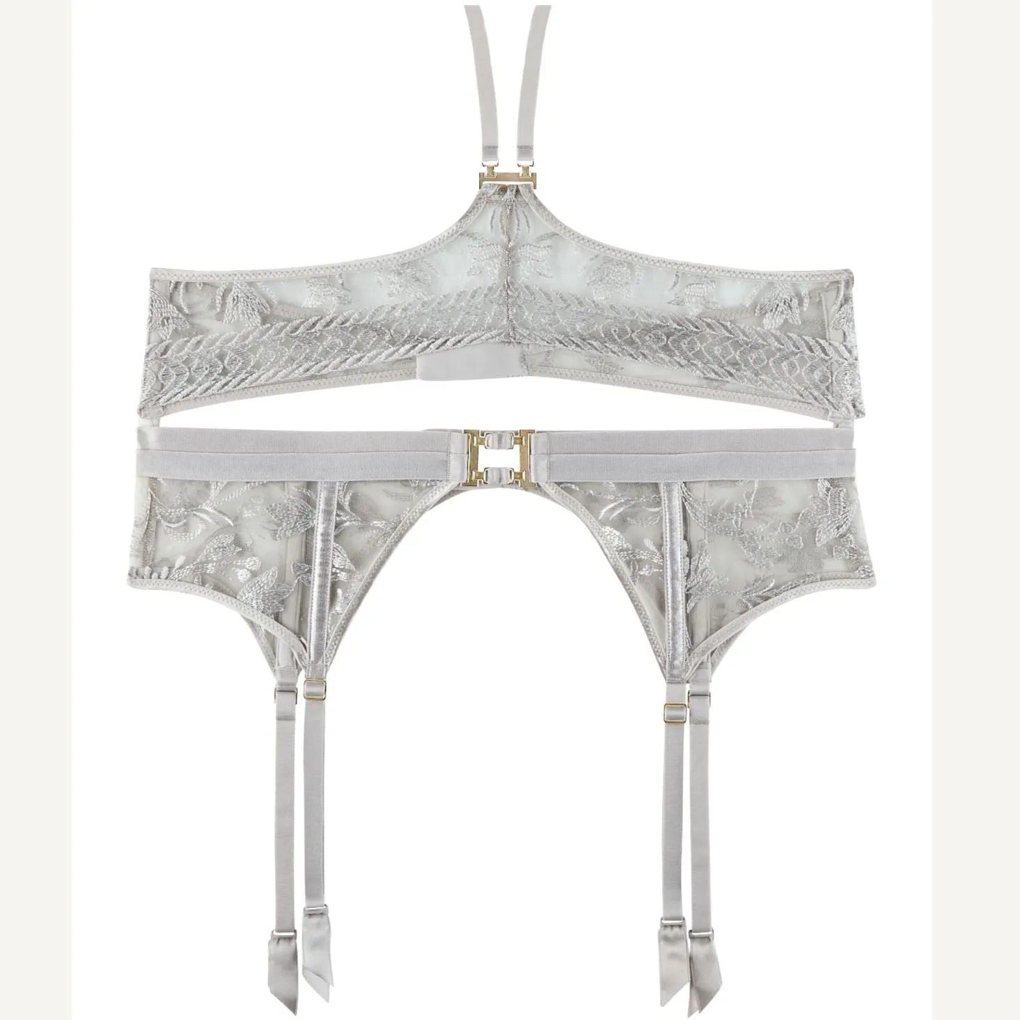 Aubade Magnetic Spell Suspender Belt 2D50 in Platinum