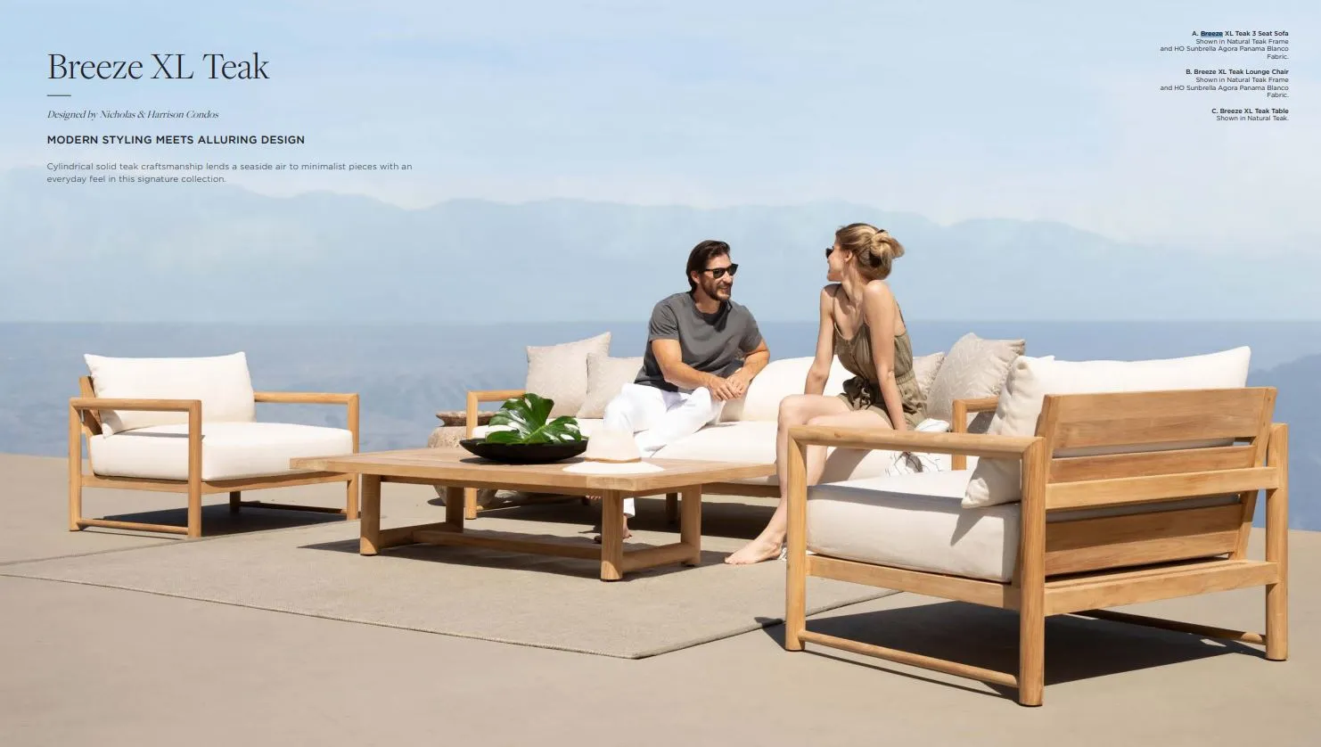 BREEZE XL TEAK 3 SEAT SOFA