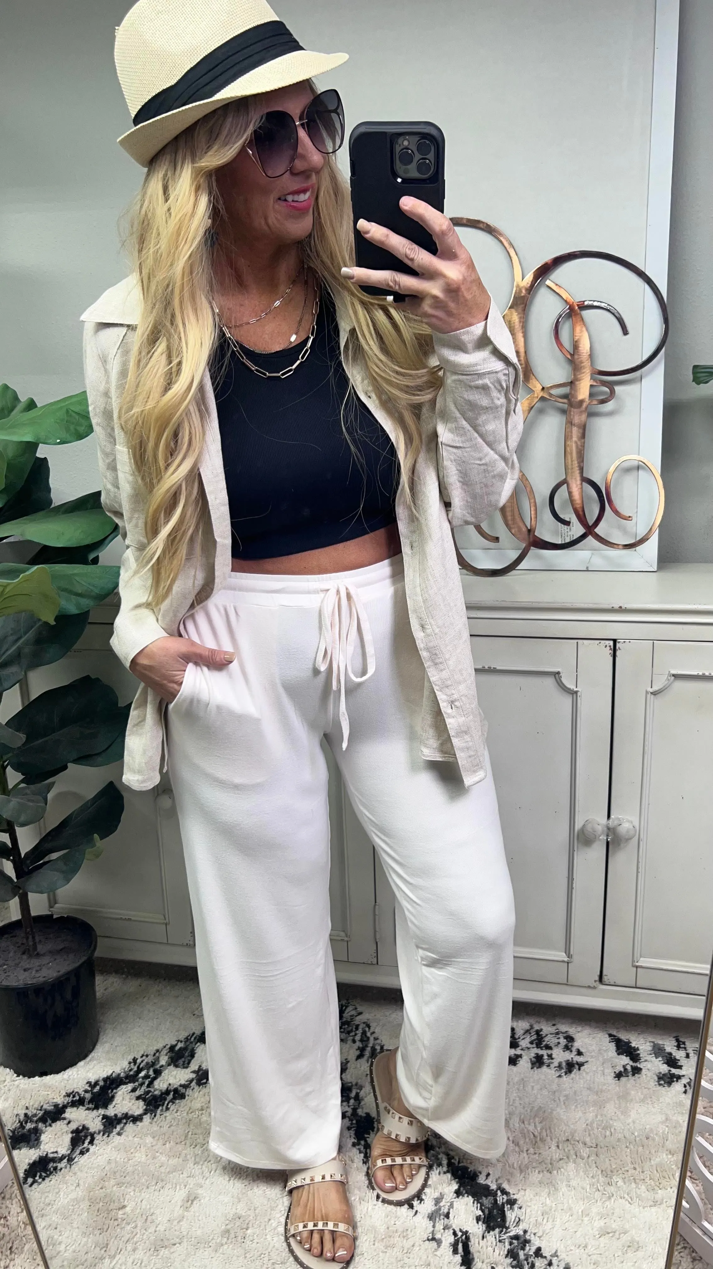Brushed Wide Leg Lounge Pants by Mono B - Final Sale