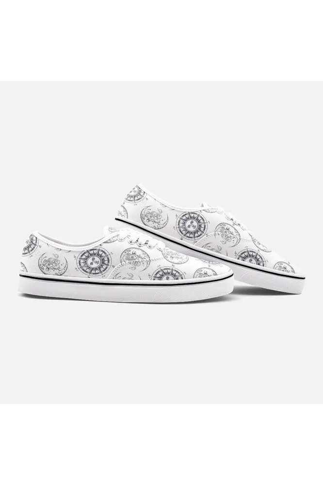 Crescent Moon & Sun Unisex Canvas Sneakers