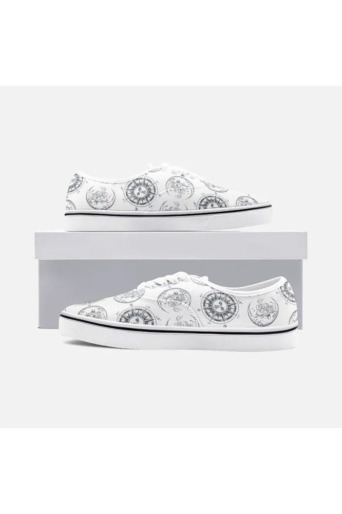 Crescent Moon & Sun Unisex Canvas Sneakers