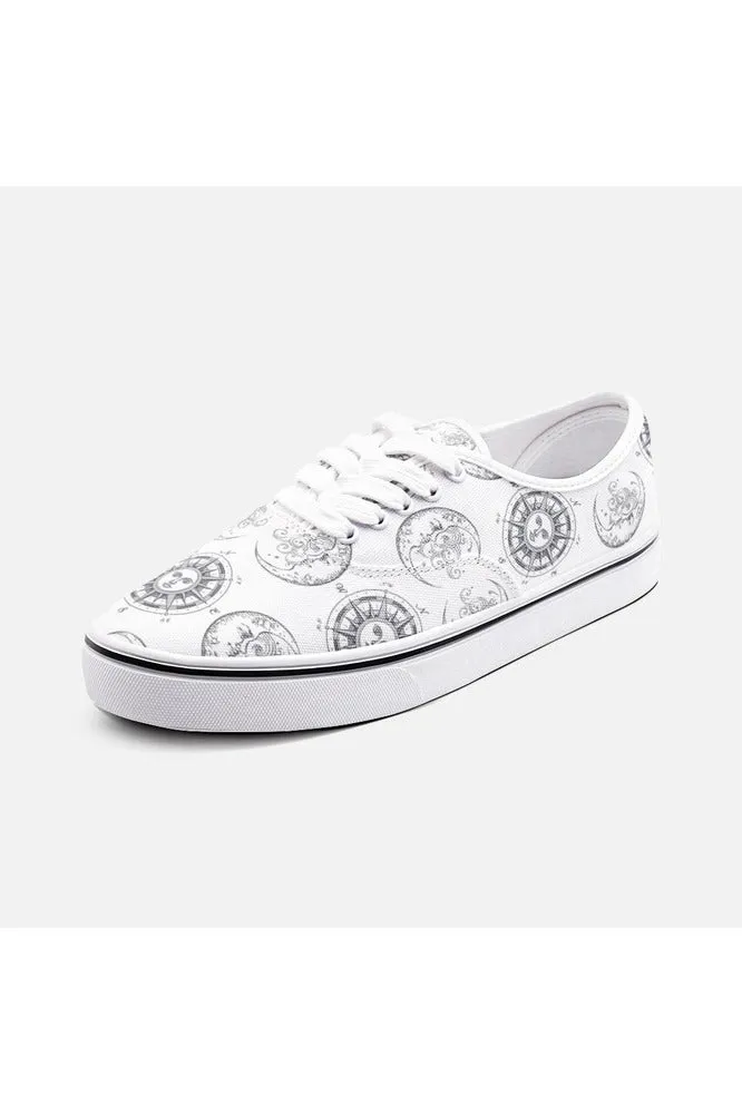 Crescent Moon & Sun Unisex Canvas Sneakers