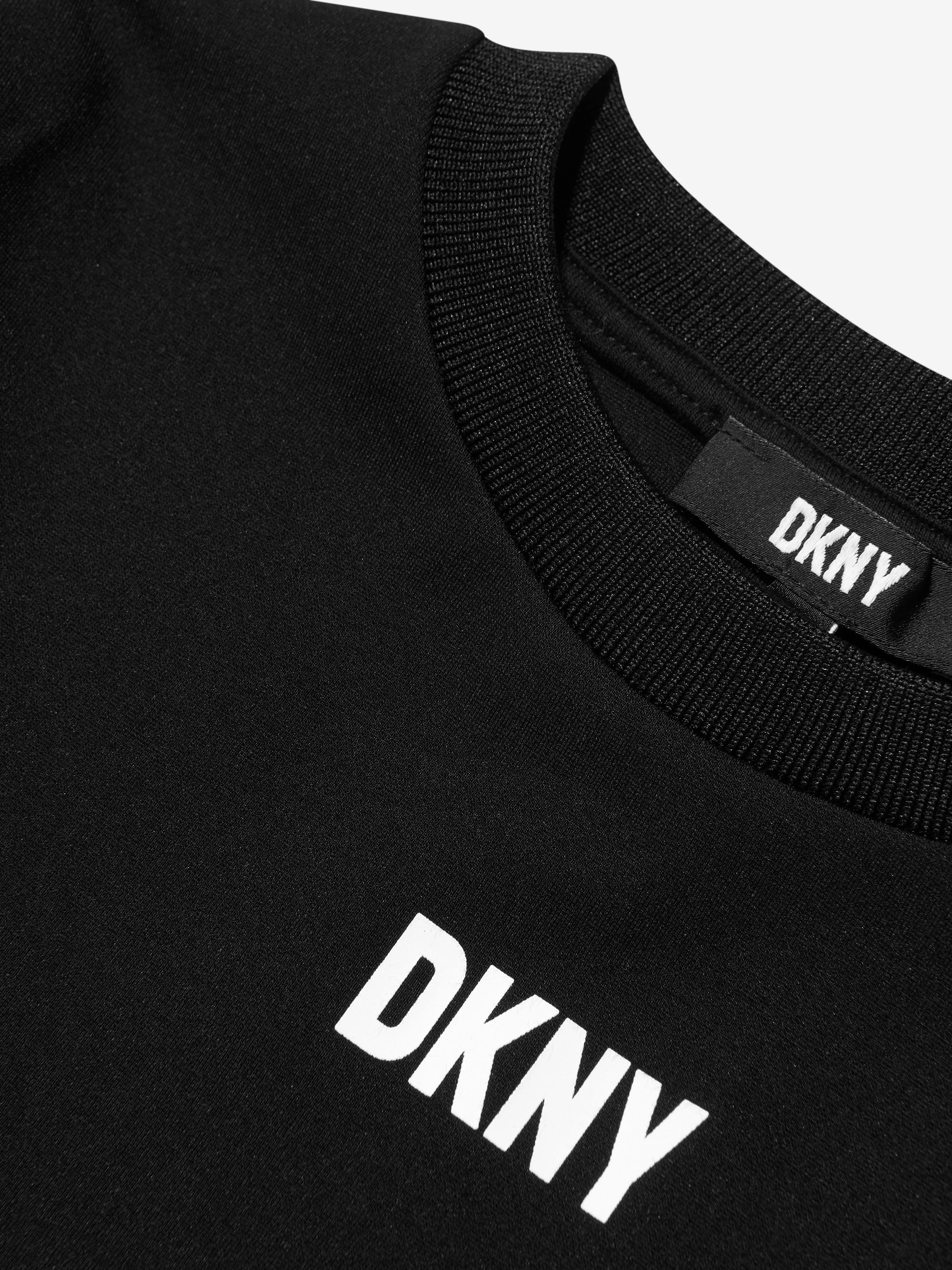 DKNY Girls Fringed Milano Sweatshirt in Black