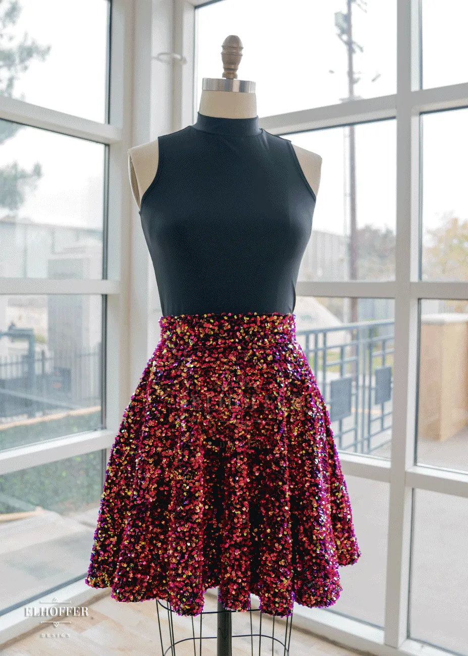 Elhoffer Atelier Custom Sequin Skater Skirt - Made to Order