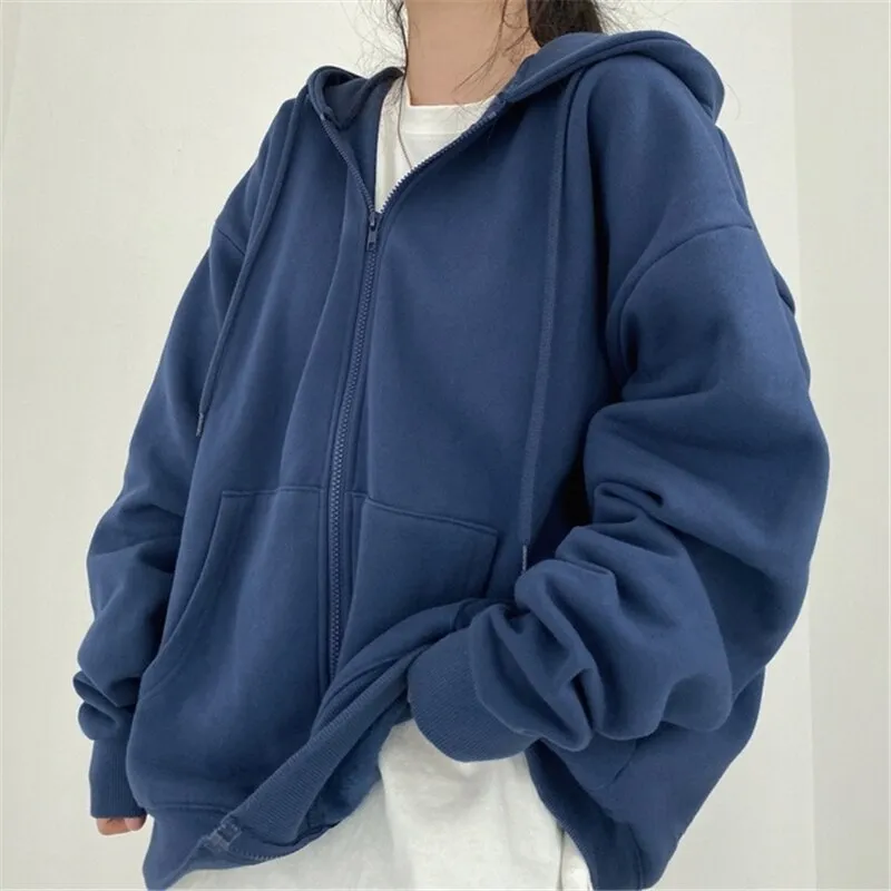 Fashionkova  Letter Embroidery Hoodies Sweatshirts Women's Casual Zip-Up Punk Goth Streetwear Jackets Female Retro Hooded Sweatshirt Clothing