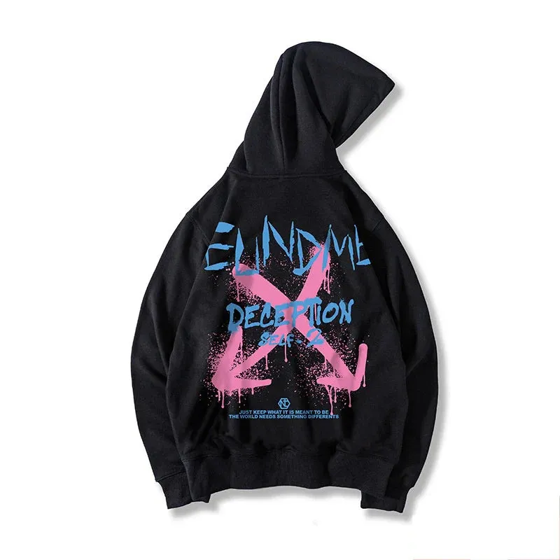 Flytonn-90s streetwear -Autumn Hip Hop Arrow Graffiti Letter Hoodies Men's Kawaii Oversized Hoody Harajuku Fashion Casual y2k Sweatshirts Streetwear