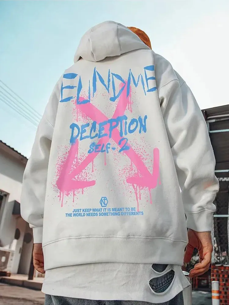 Flytonn-90s streetwear -Autumn Hip Hop Arrow Graffiti Letter Hoodies Men's Kawaii Oversized Hoody Harajuku Fashion Casual y2k Sweatshirts Streetwear