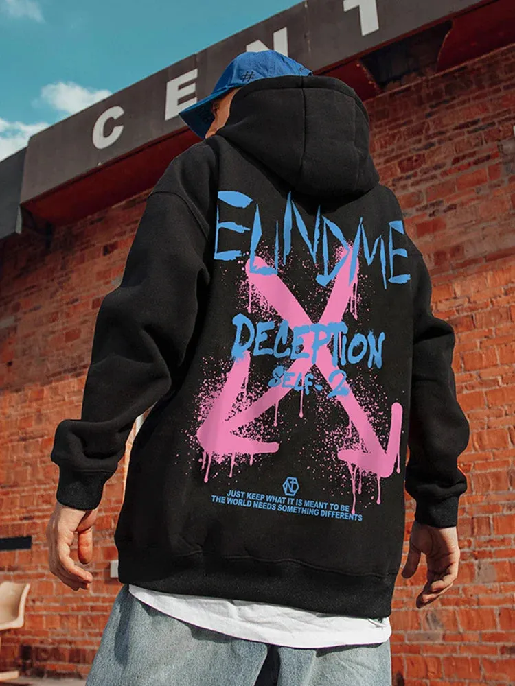 Flytonn-90s streetwear -Autumn Hip Hop Arrow Graffiti Letter Hoodies Men's Kawaii Oversized Hoody Harajuku Fashion Casual y2k Sweatshirts Streetwear