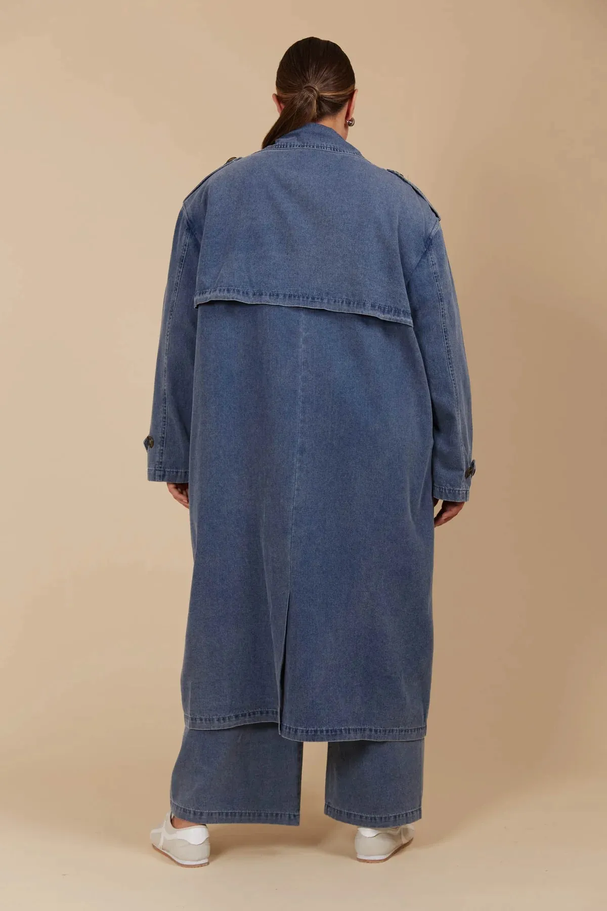FREYA TRENCH COAT- DENIM