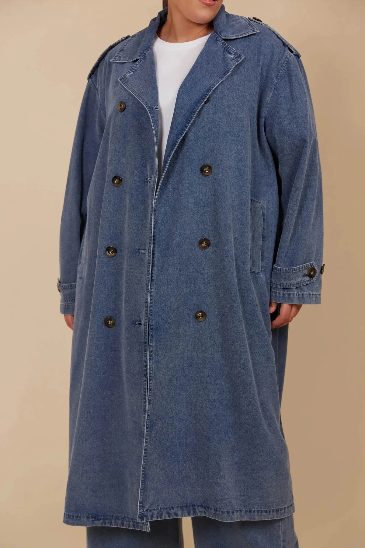 FREYA TRENCH COAT- DENIM