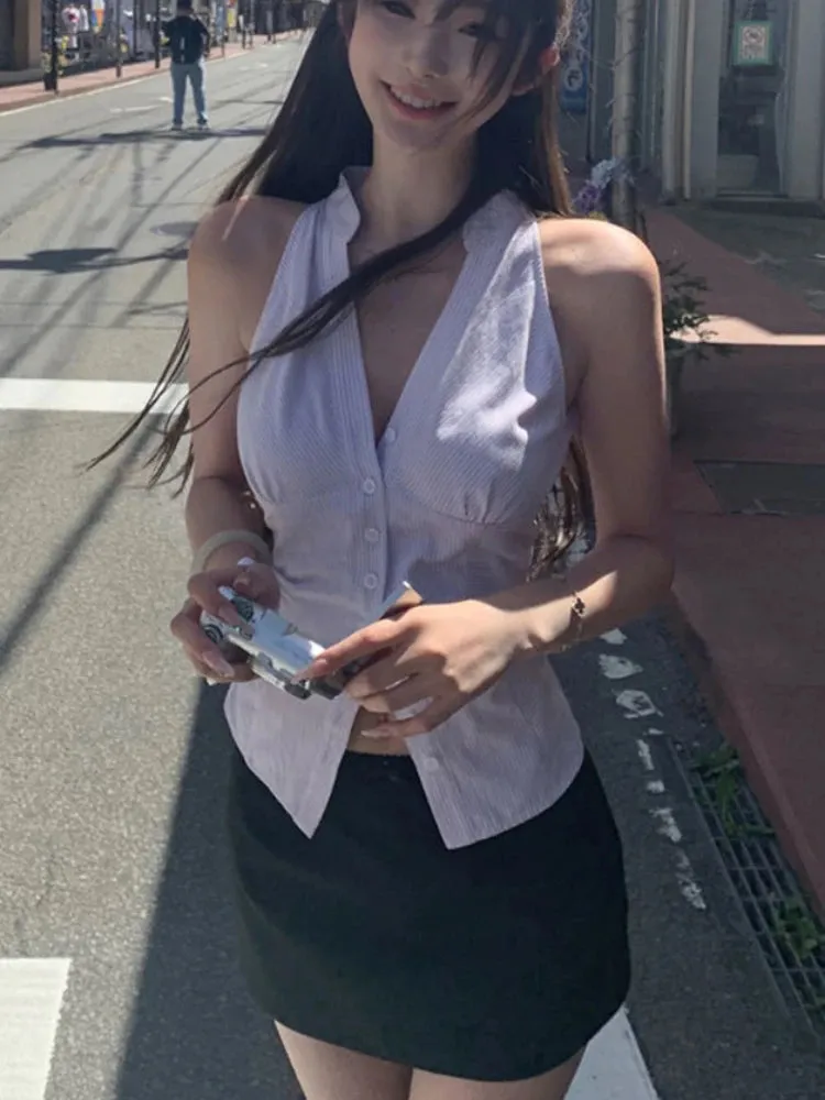 Girlary Japanese Preppy Style Retro Design Sets Women Summer New Suit A-line Short Skirt 2 Piece Set Female Korean Style Casual Clothing
