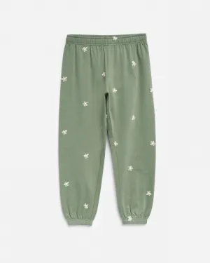 Girls Olive Star Jogger