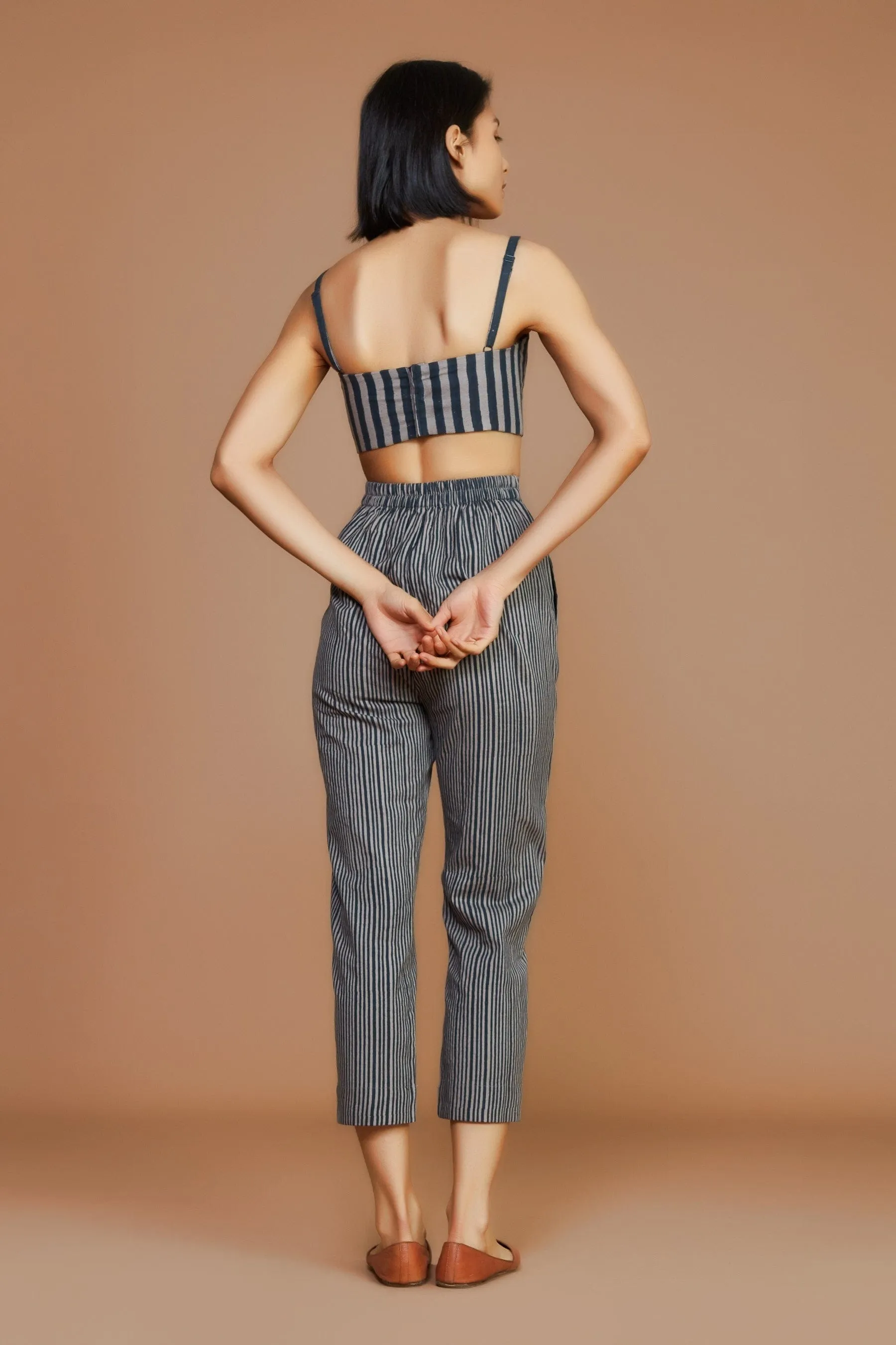 Grey with Charcoal Striped Corset (Ready to Ship)