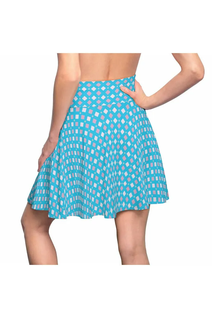 Harlequin Blue Women's Skater Skirt