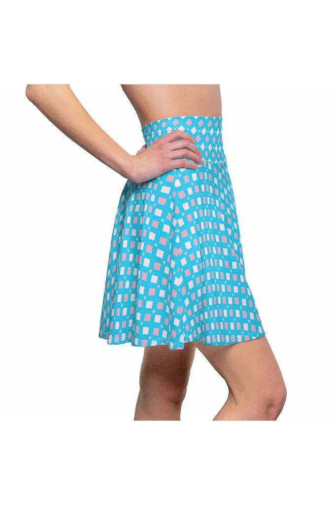 Harlequin Blue Women's Skater Skirt