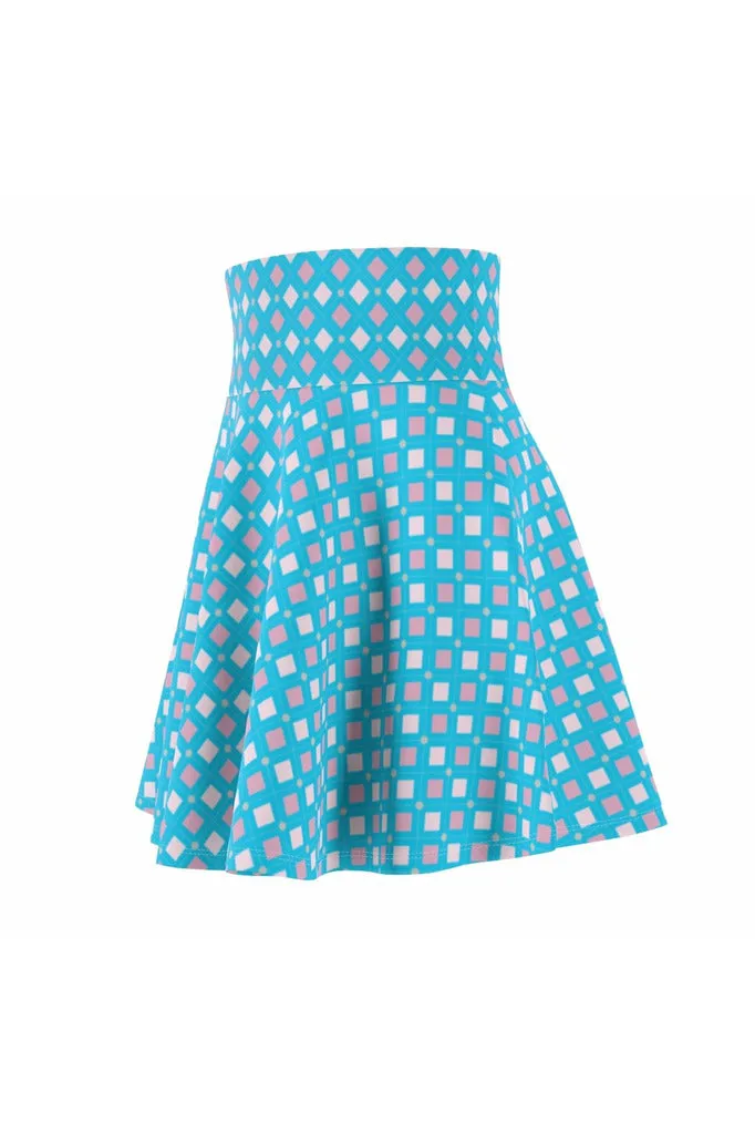 Harlequin Blue Women's Skater Skirt