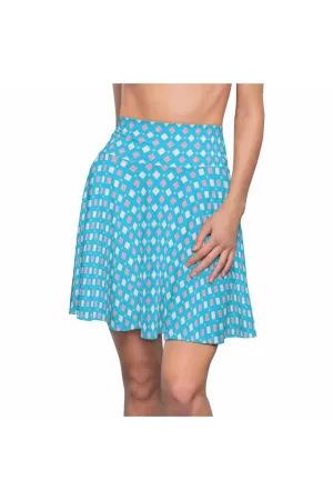 Harlequin Blue Women's Skater Skirt