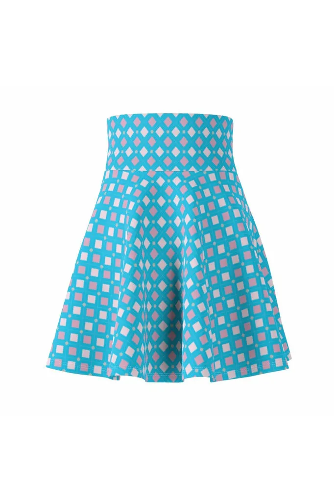 Harlequin Blue Women's Skater Skirt