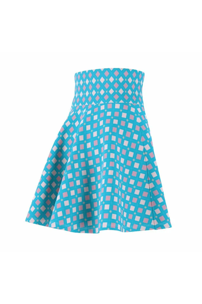 Harlequin Blue Women's Skater Skirt