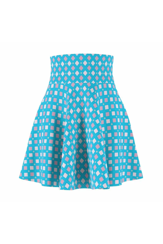 Harlequin Blue Women's Skater Skirt