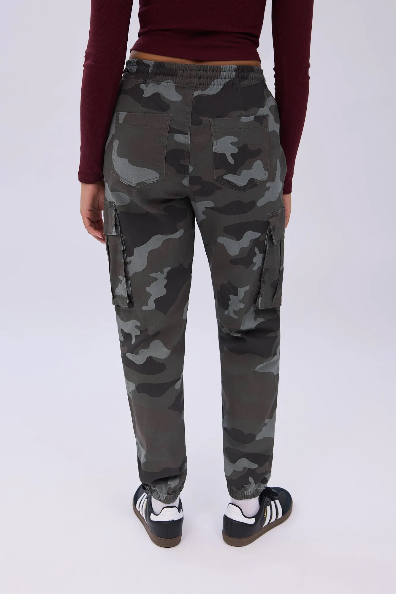 High Rise Cargo Twill Jogger
