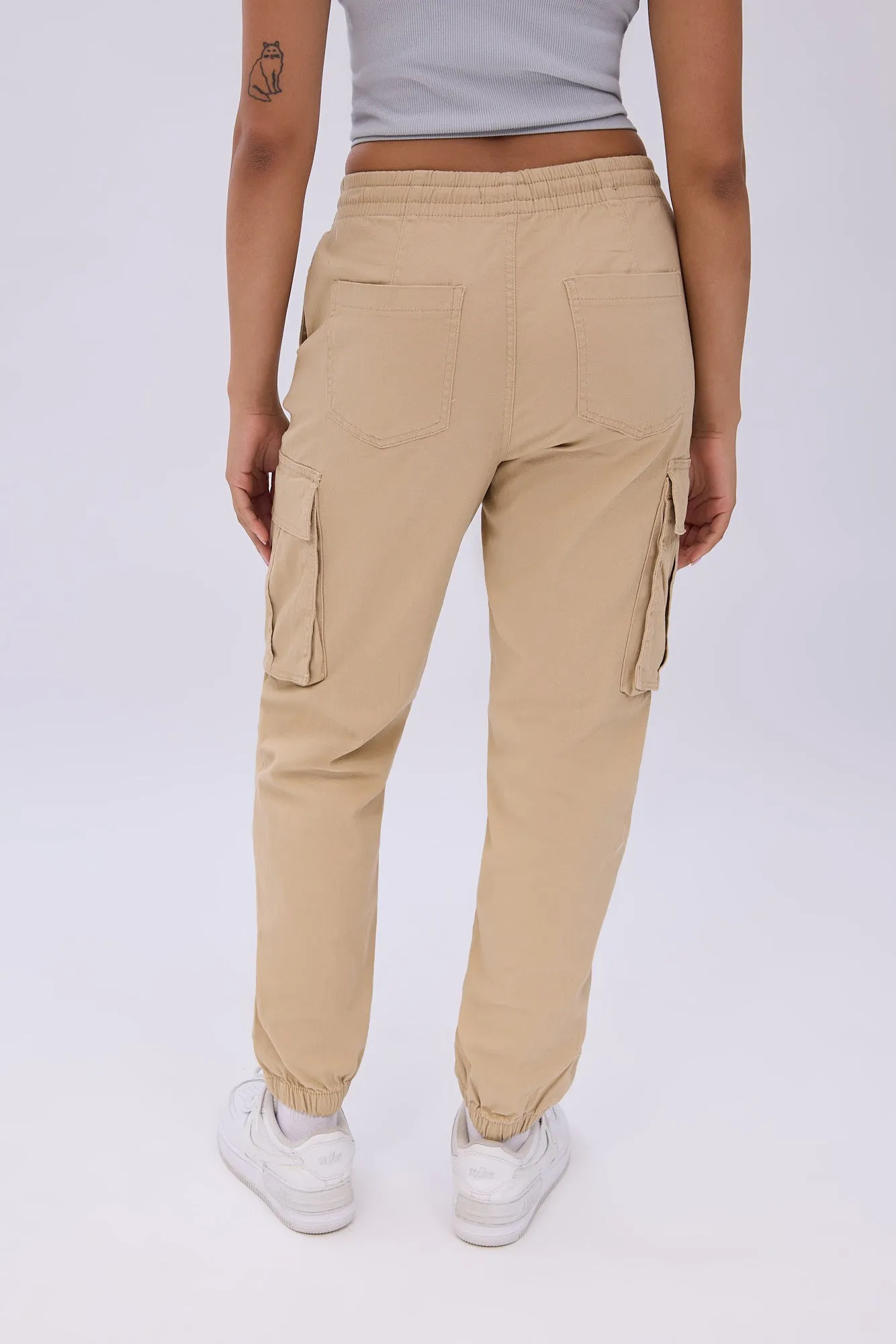 High Rise Cargo Twill Jogger
