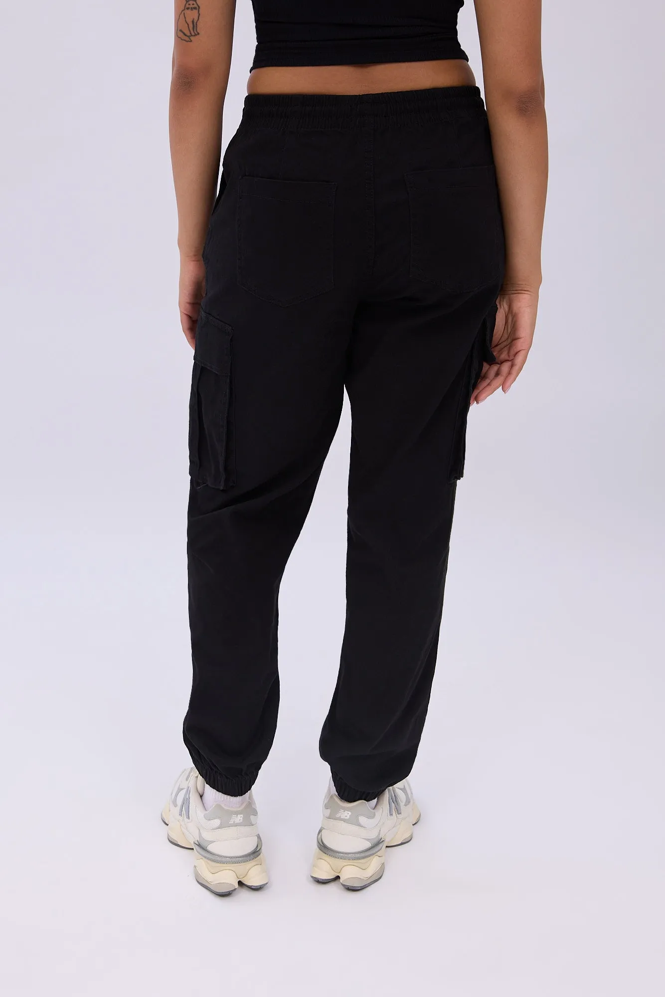 High Rise Cargo Twill Jogger