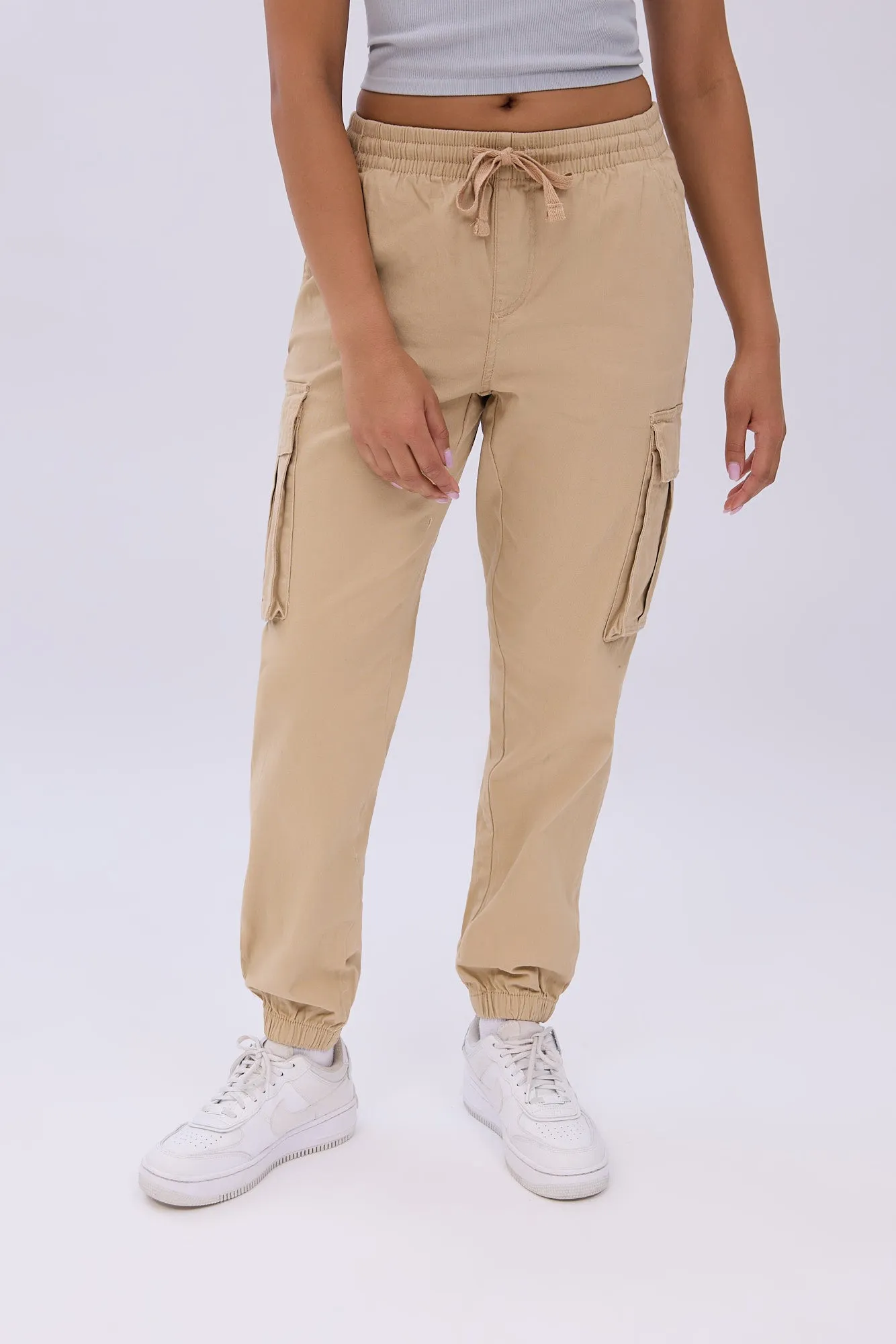 High Rise Cargo Twill Jogger