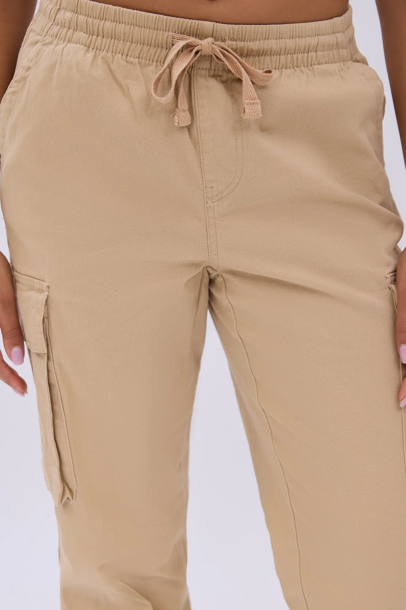 High Rise Cargo Twill Jogger