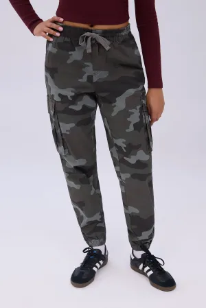 High Rise Cargo Twill Jogger