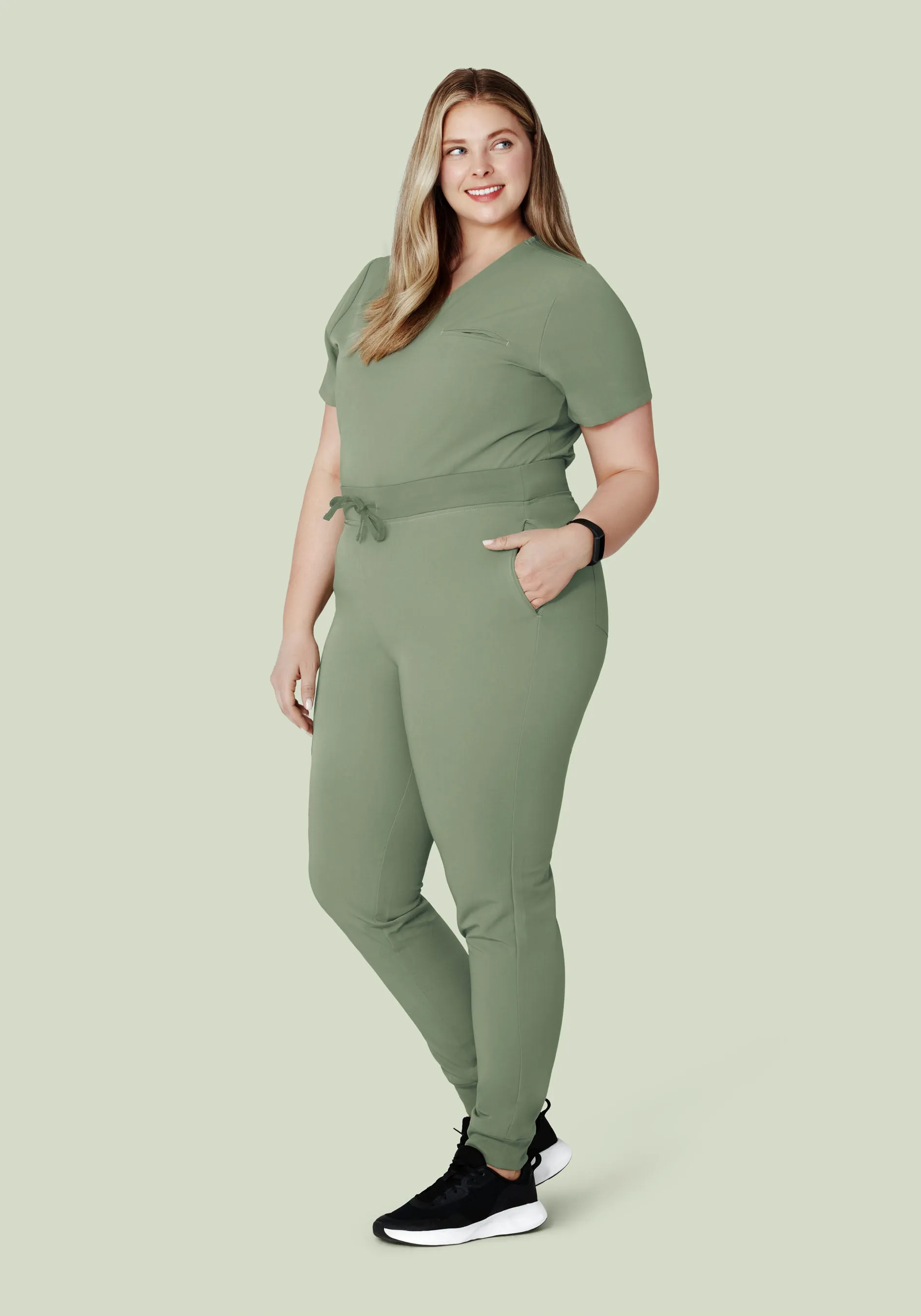 High Waisted Joggers Cool Sage
