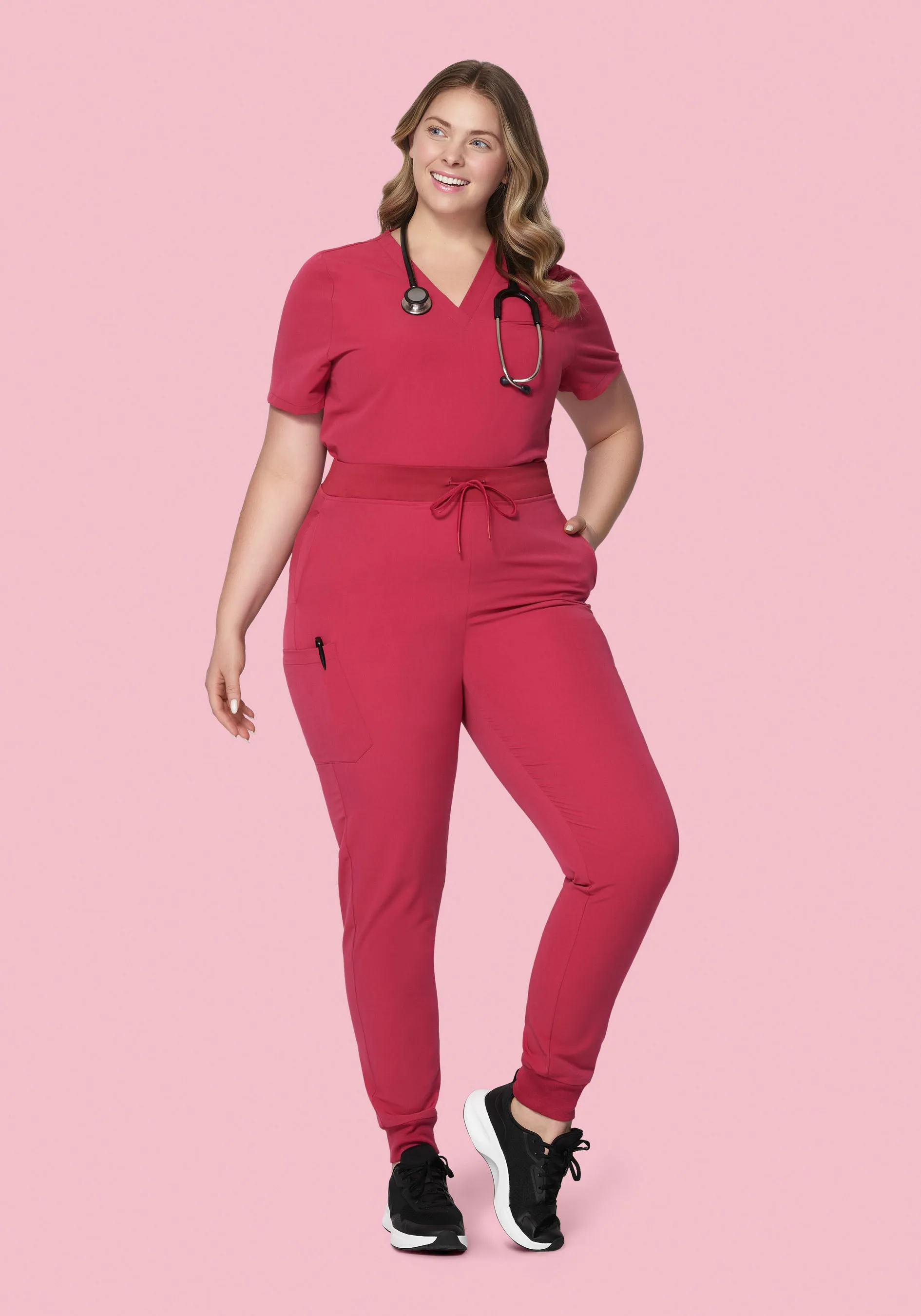 High Waisted Joggers Deep Rose