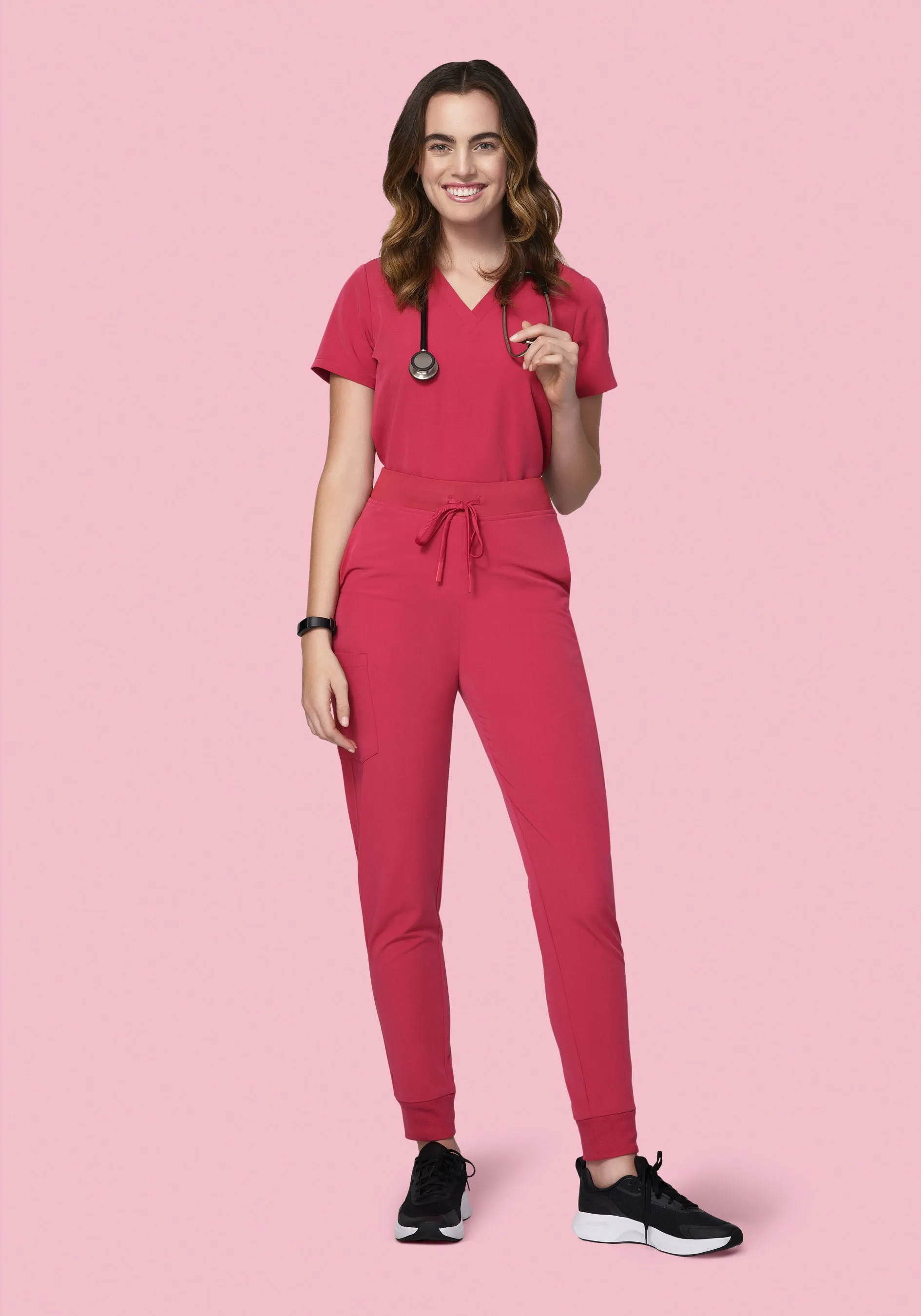 High Waisted Joggers Deep Rose