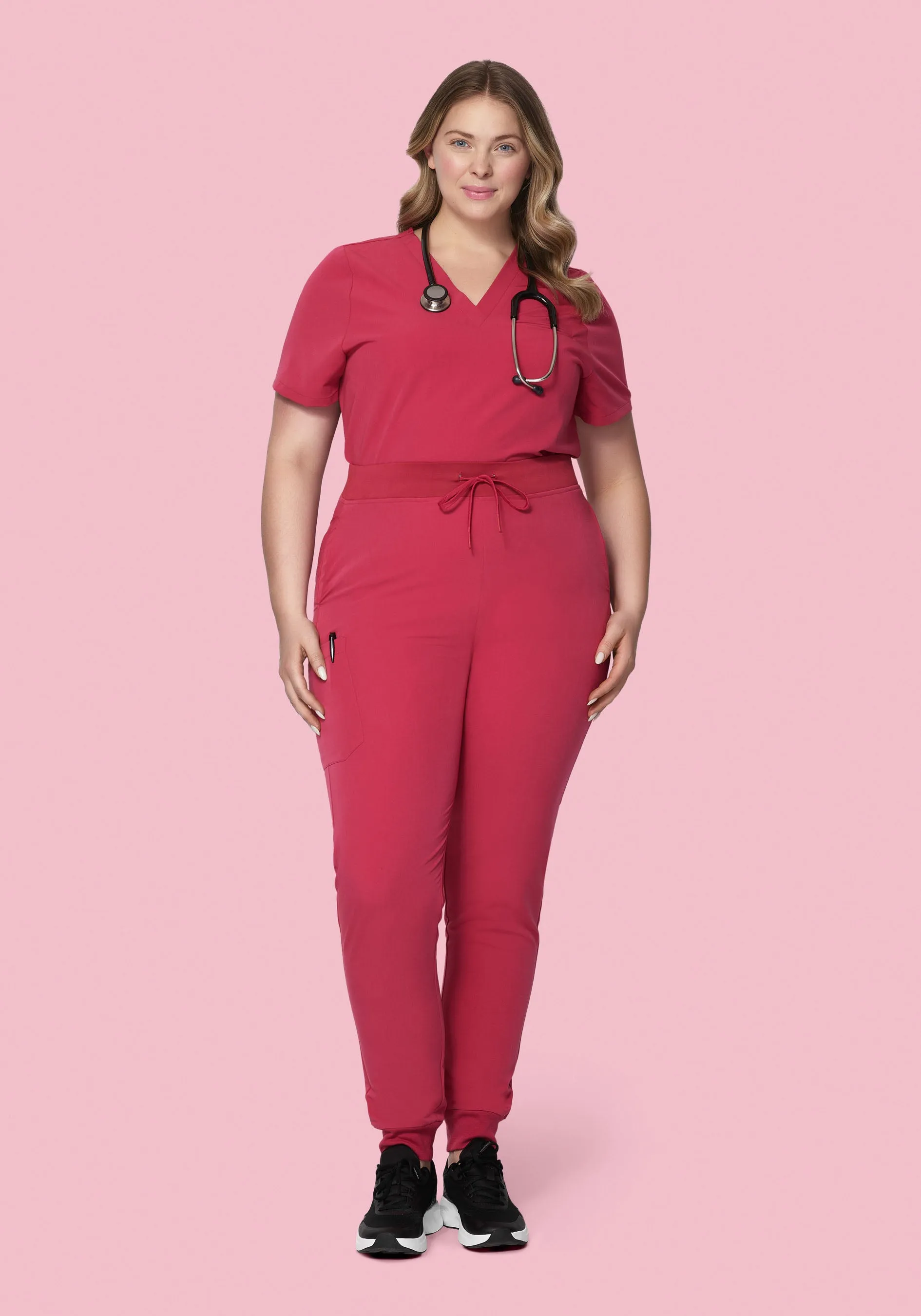 High Waisted Joggers Deep Rose