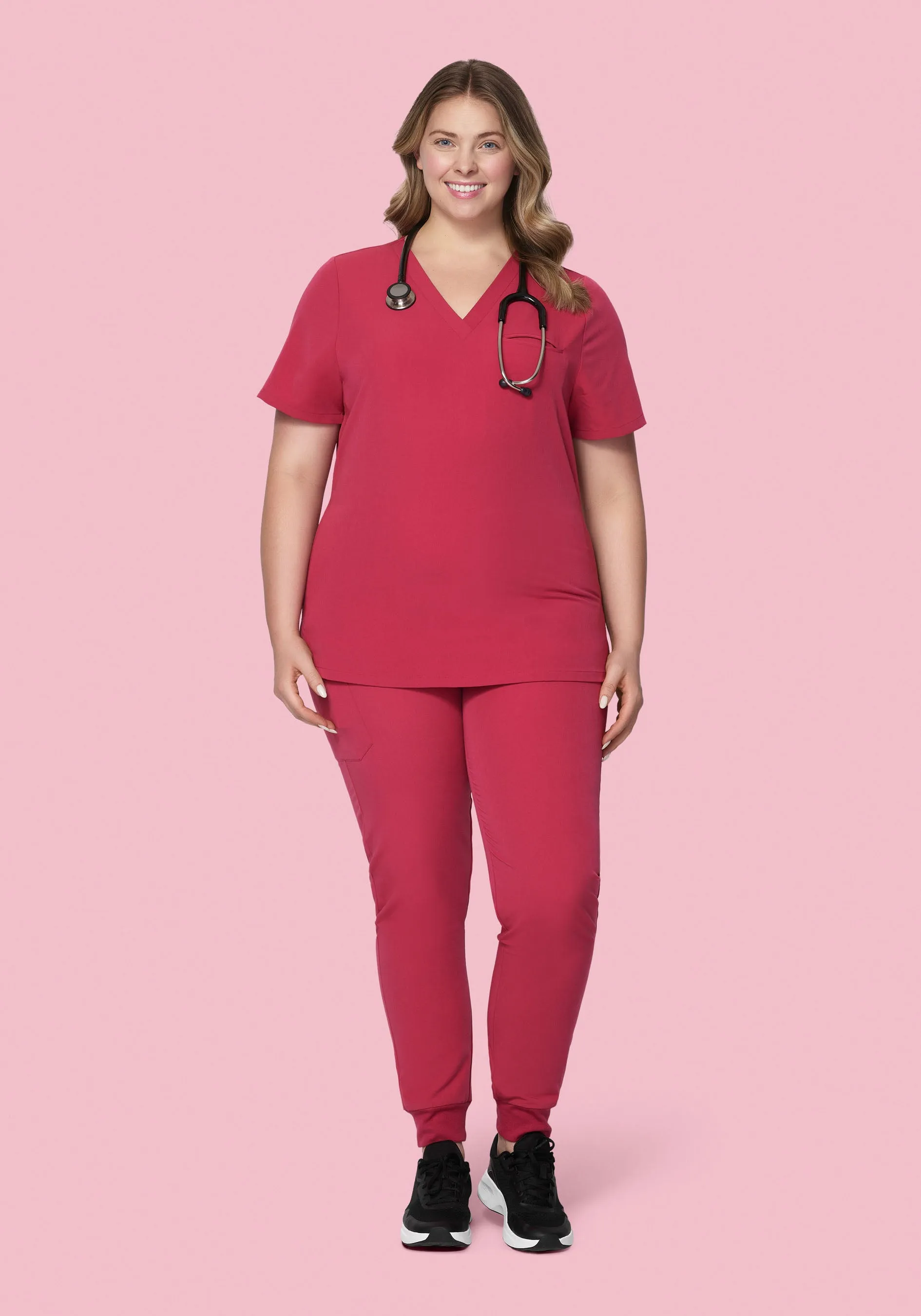 High Waisted Joggers Deep Rose