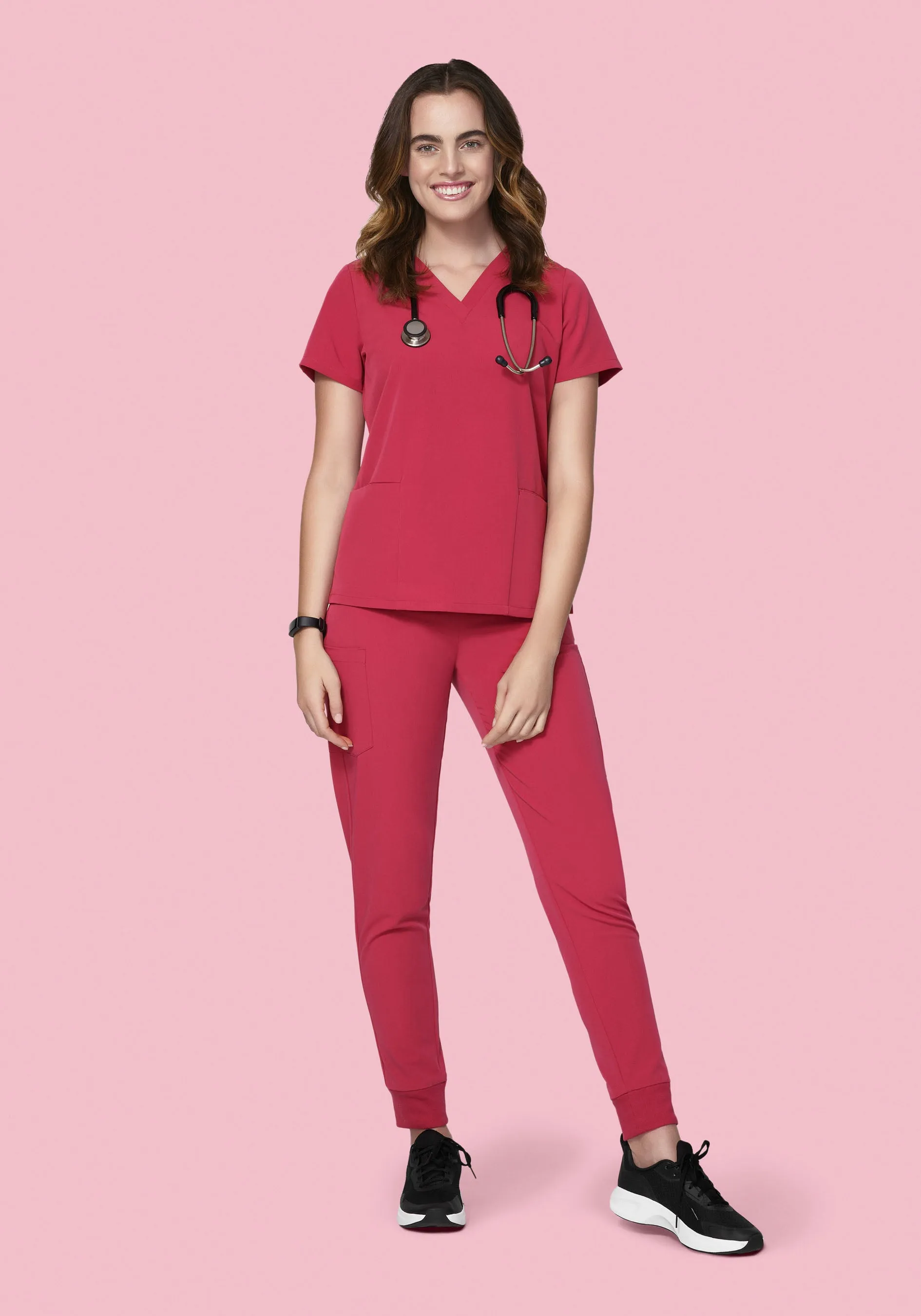 High Waisted Joggers Deep Rose