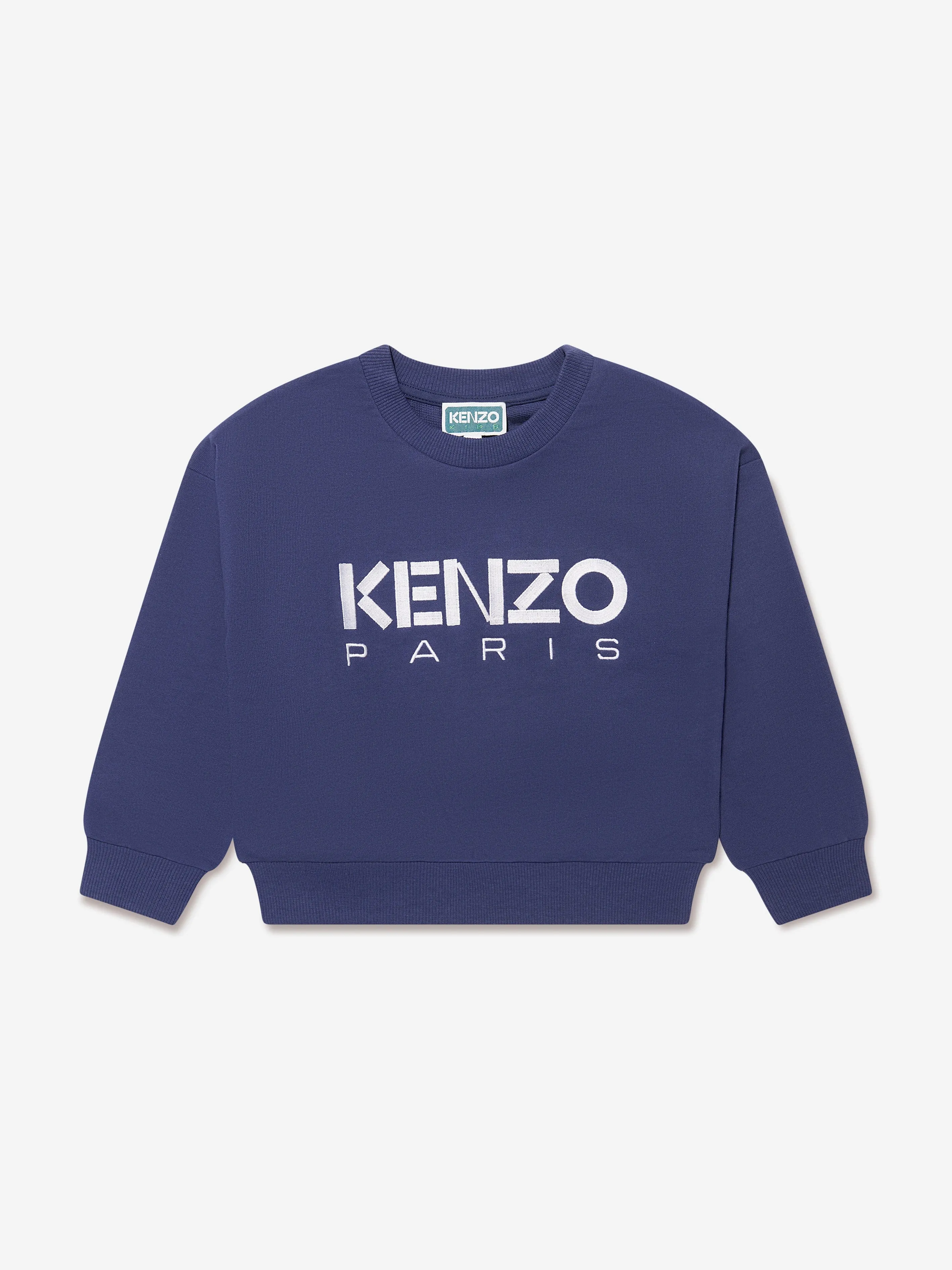 KENZO Girls Logo Sweatshirt in Blue