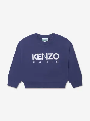KENZO Girls Logo Sweatshirt in Blue