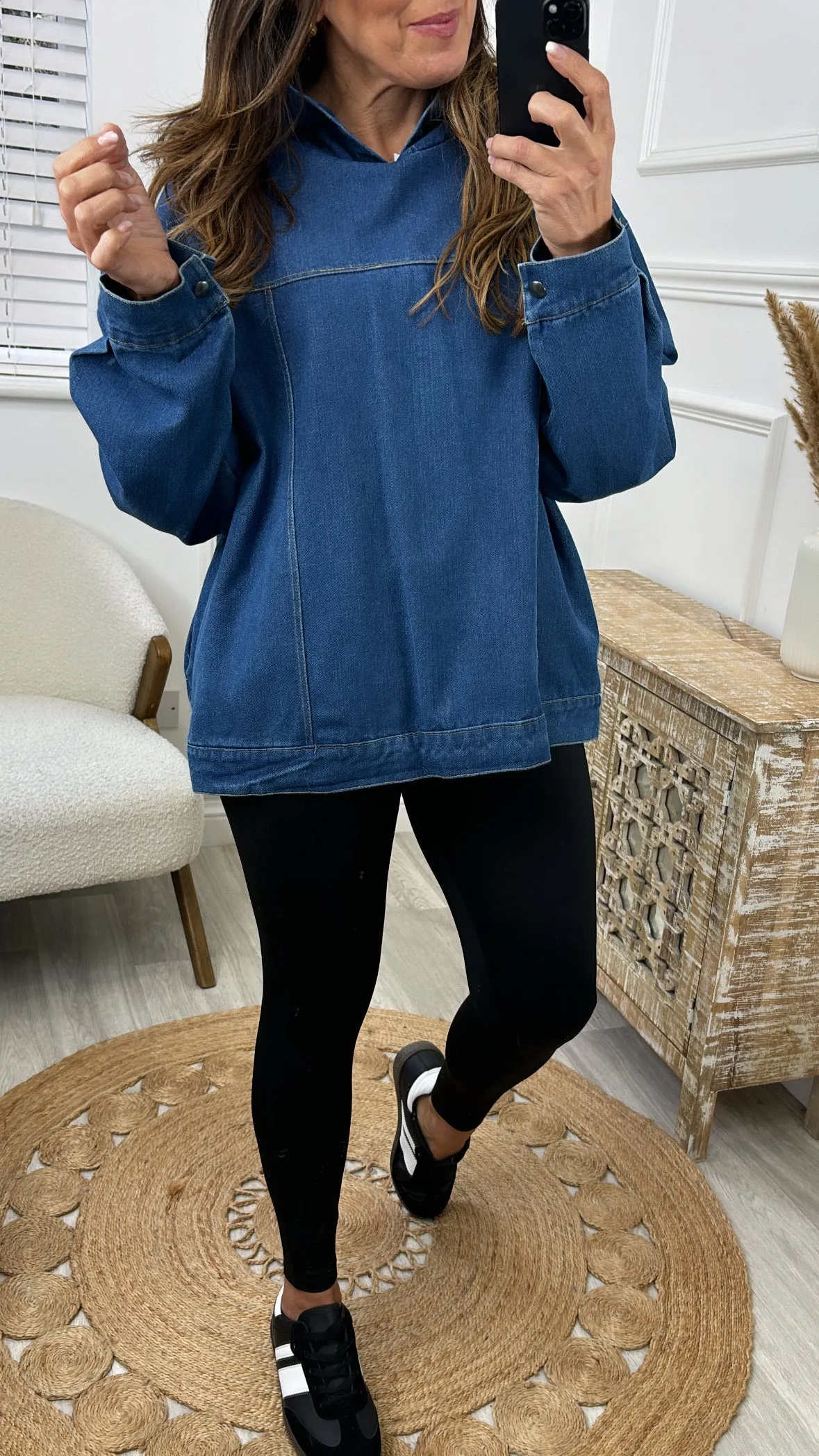 Mariska Blue Denim Hoodie