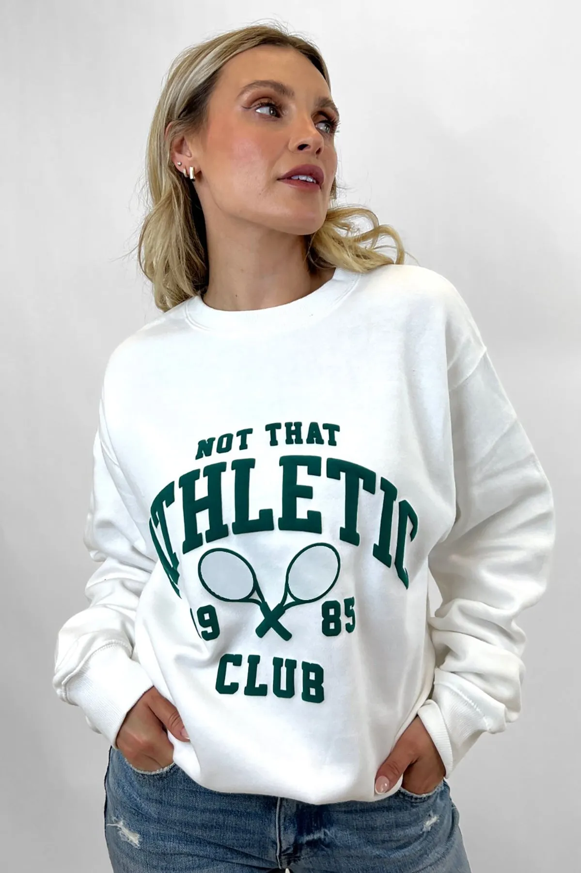 Not That Athletic Club Puff Print Sweatshirt