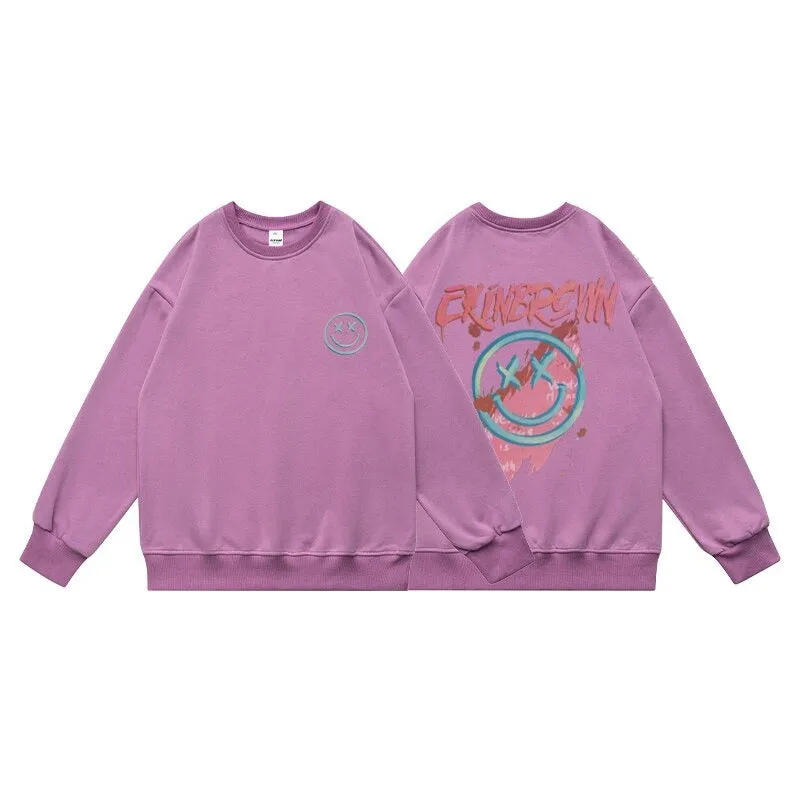 Oversized New Men's Sweatshirts Fashion Cartoon Graphic Casual O Neck Hoodies Korean Male Streetwear Pullover Clothing