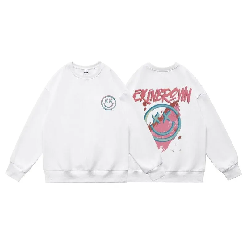 Oversized New Men's Sweatshirts Fashion Cartoon Graphic Casual O Neck Hoodies Korean Male Streetwear Pullover Clothing